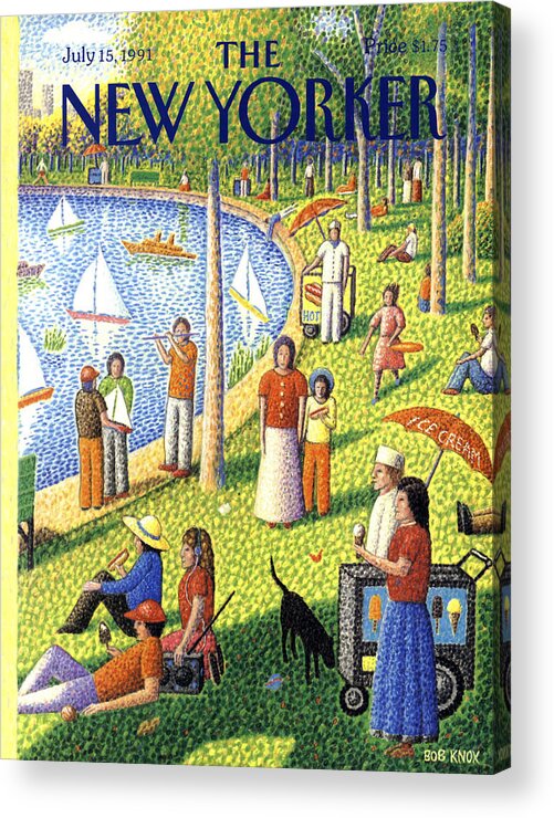 La Grande Jatte Acrylic Print featuring the painting The New Yorker July 15th, 1991 by Bob Knox