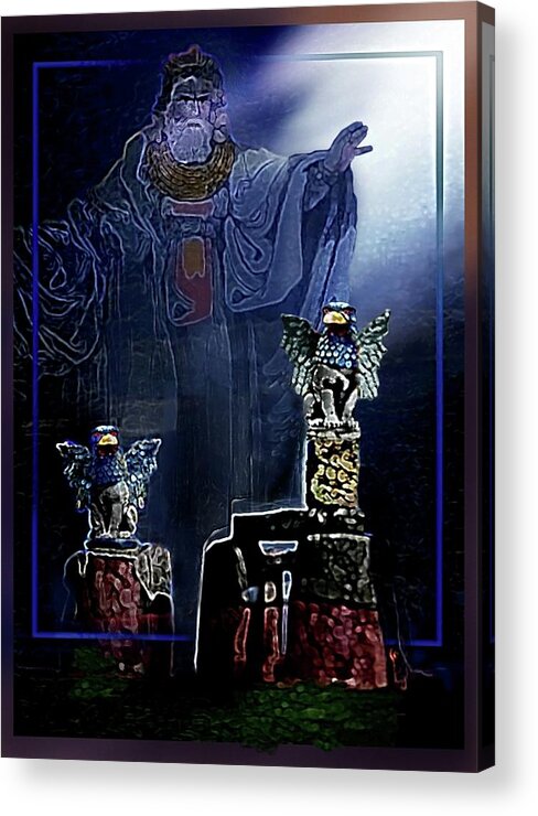 Druid Acrylic Print featuring the painting The Old Druid by Hartmut Jager
