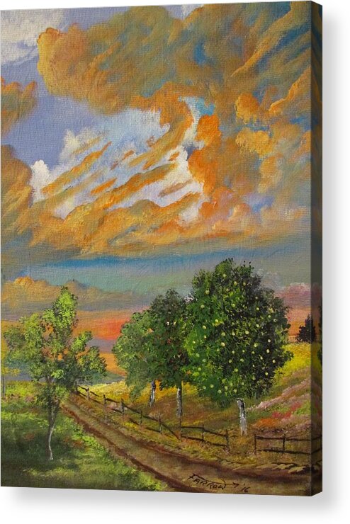 Apple Orchard Acrylic Print featuring the painting The Old Orchard by Dave Farrow