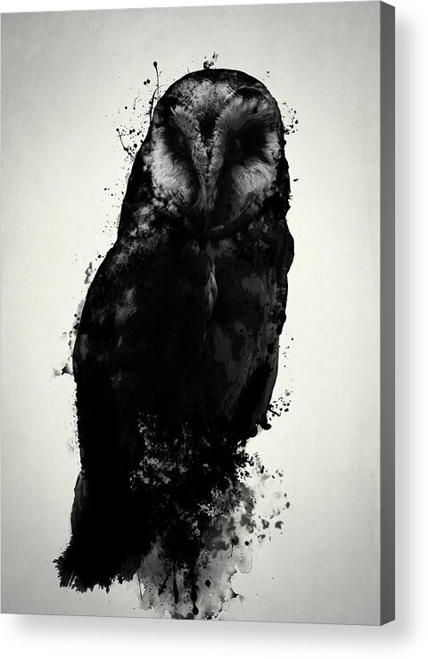 Owl Acrylic Print featuring the mixed media The Owl by Nicklas Gustafsson