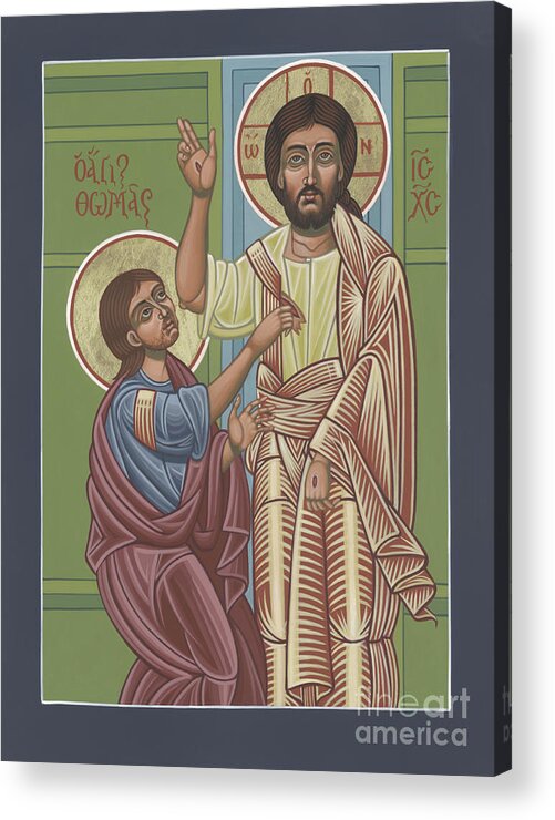 The Risen Lord Appears To St Thomas Acrylic Print featuring the painting The Risen Lord Appears to St Thomas 257 by William Hart McNichols