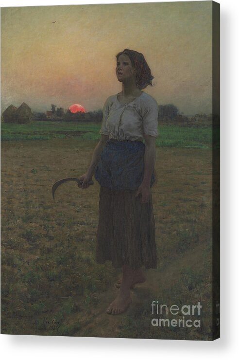 The Song Of The Lark Acrylic Print featuring the painting The Song of the Lark by Jules Breton