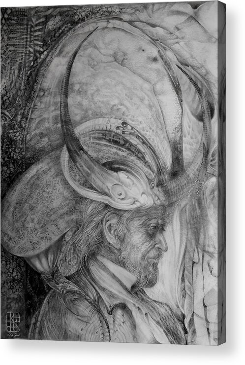 Drawing Acrylic Print featuring the drawing The Wizard Of Earth-sea by Otto Rapp