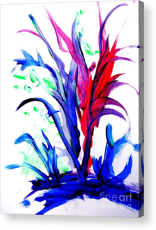 Floral Acrylic Print featuring the painting Ti by Fred Wilson