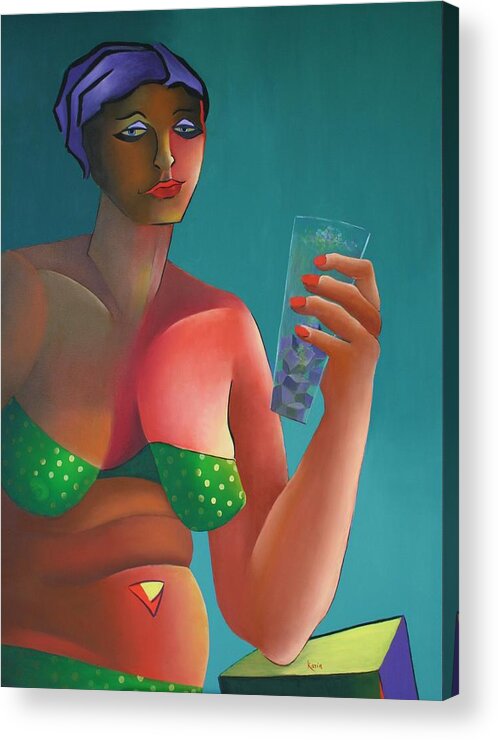 Figurative Acrylic Print featuring the painting Time to Relax by Karin Eisermann