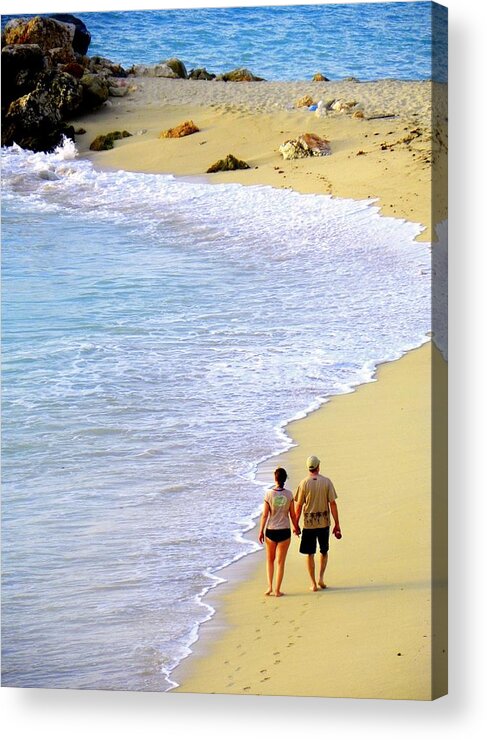 Couples In Love Acrylic Print featuring the photograph Together Alone by Karen Wiles