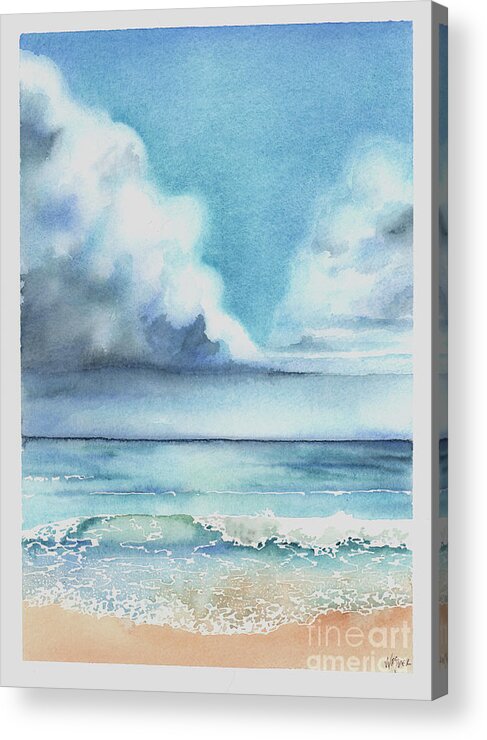 Gulf Coast Acrylic Print featuring the painting Twin Clouds by Hilda Wagner