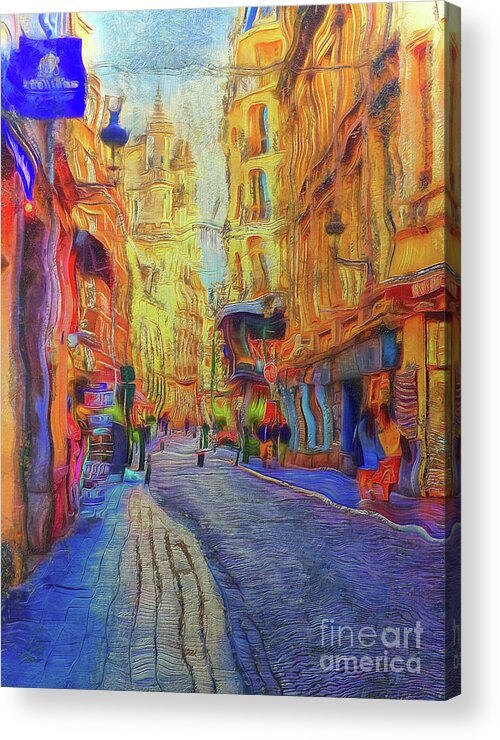  Acrylic Print featuring the digital art Two nights in Brussels 12 - Distant Spires by Leigh Kemp