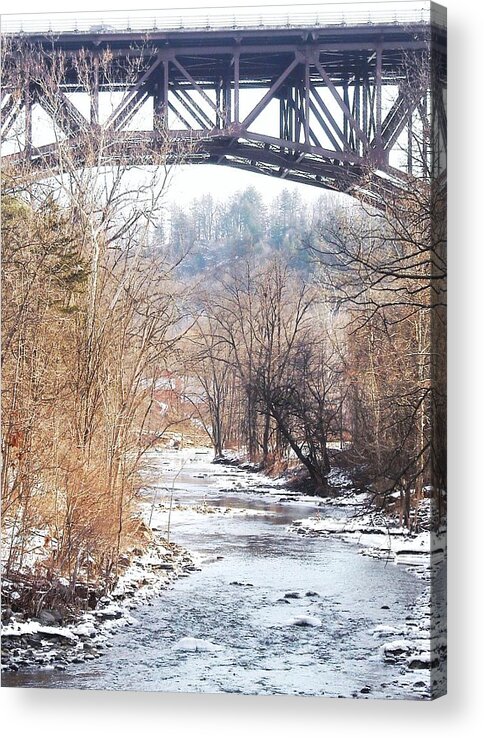Catskill Creek Acrylic Print featuring the photograph Under the Arch by Ellen Levinson