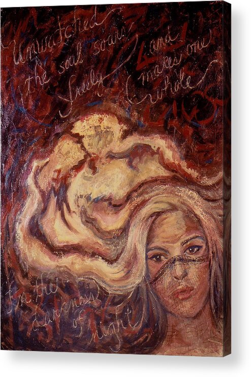 Woman Acrylic Print featuring the painting Unwatched by Connie Freid