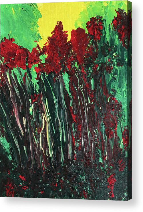 Flowers Acrylic Print featuring the painting Up Close and Personal by Karen Nicholson