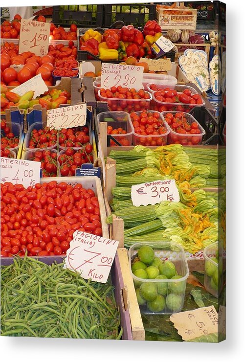 European Markets Acrylic Print featuring the photograph Vegetables at Italian Market by Carol Groenen