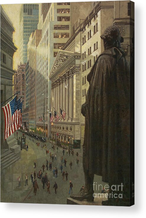Wall St. Framed Prints Acrylic Print featuring the painting Wall Street 1 by Gary Kim