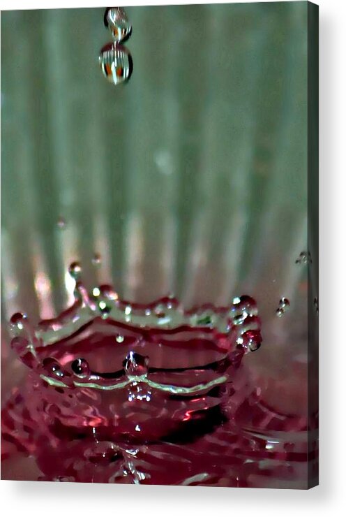 Water Drop Acrylic Print featuring the photograph Water Drop Crown by Cherie Duran