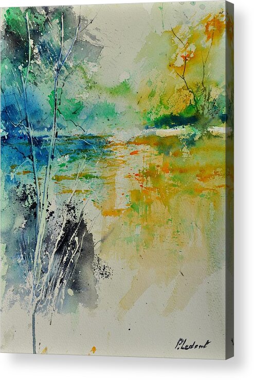 Pond Acrylic Print featuring the painting Watercolor 018080 by Pol Ledent