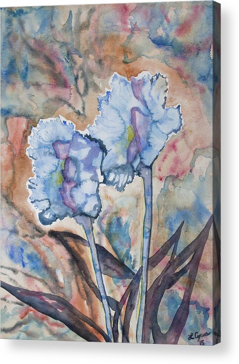 Orchid Acrylic Print featuring the painting Watercolor - Orchid Impression by Cascade Colors