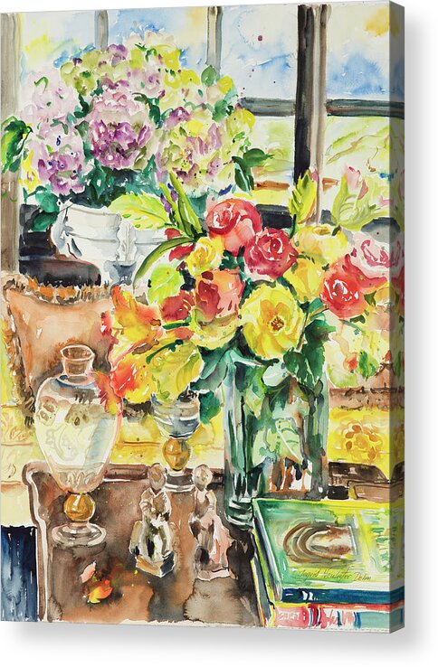 Flowers Acrylic Print featuring the painting Watercolor Series 121 by Ingrid Dohm