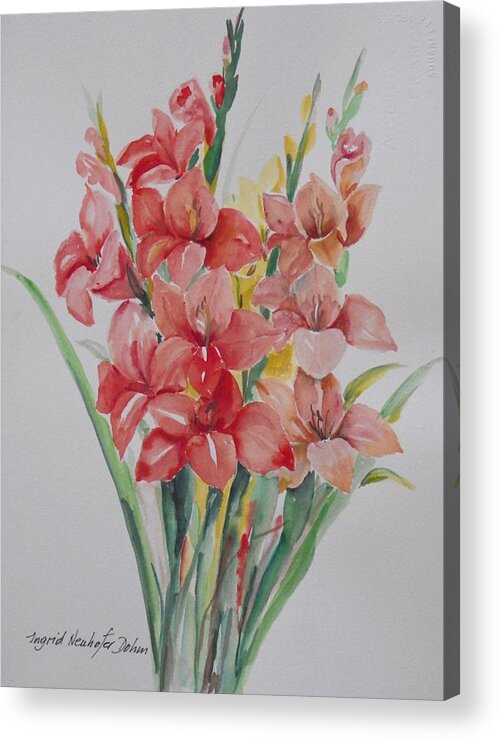 Flowers Acrylic Print featuring the painting Watercolor Series 207 by Ingrid Dohm