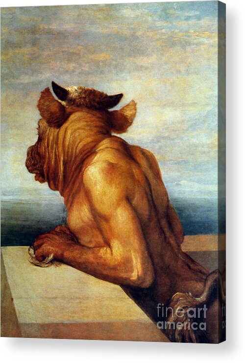 Aod Acrylic Print featuring the painting Watts: The Minotaur by Granger