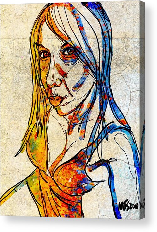 Portrait Acrylic Print featuring the digital art What Do You See by Michael Kallstrom