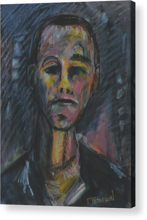 Portrait Acrylic Print featuring the painting What now He asks by Todd Peterson