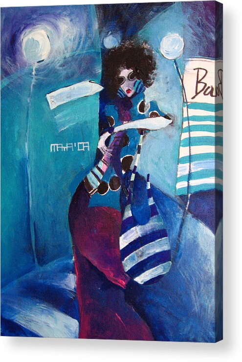 Modern Acrylic Print featuring the painting What time is it by Maya Manolova
