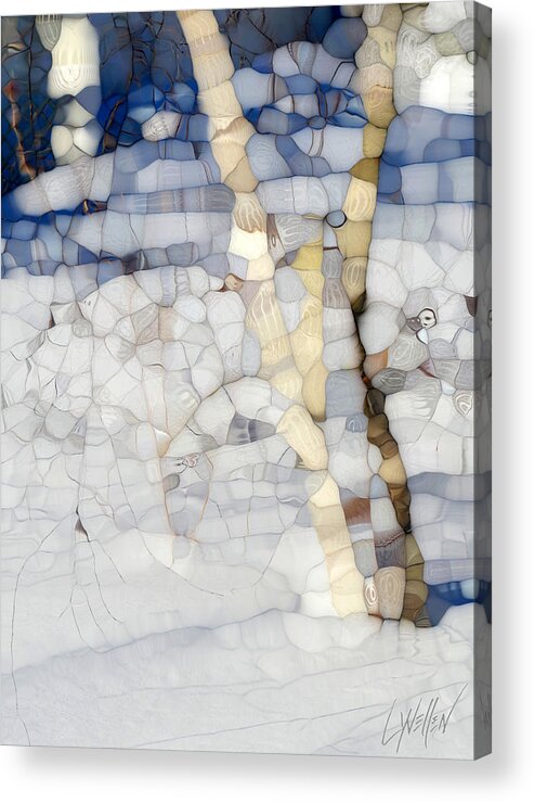 Birch Acrylic Print featuring the digital art White Birch by Lynellen Nielsen