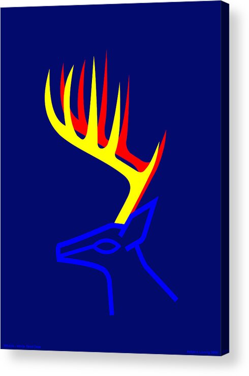  Acrylic Print featuring the digital art White Taled Deer by Asbjorn Lonvig