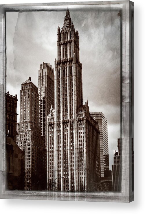 Cathedral Of Commerce Acrylic Print featuring the photograph Woolworh Building 2008. by Frank Winters