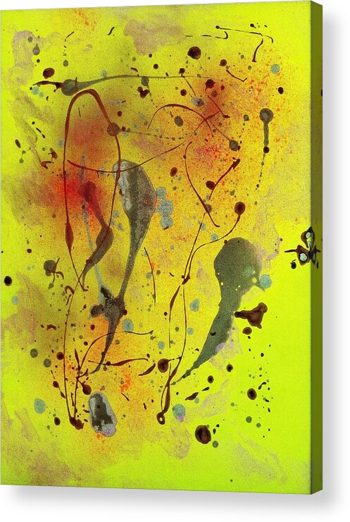 Bright Yellow Acrylic Print featuring the painting Yellow Abstract by Patrick Morgan
