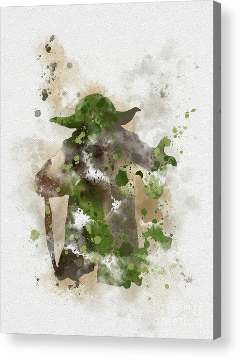 Star Wars Acrylic Print featuring the mixed media Yoda by My Inspiration