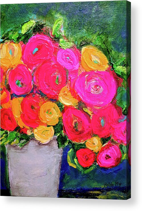 Halehfloral Acrylic Print featuring the painting You Make Me Smile Every Time by Haleh Mahbod