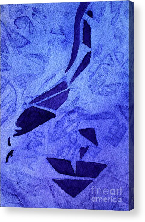 Paintings Acrylic Print featuring the painting 08 Purple Abstract 1 by Kathy Braud