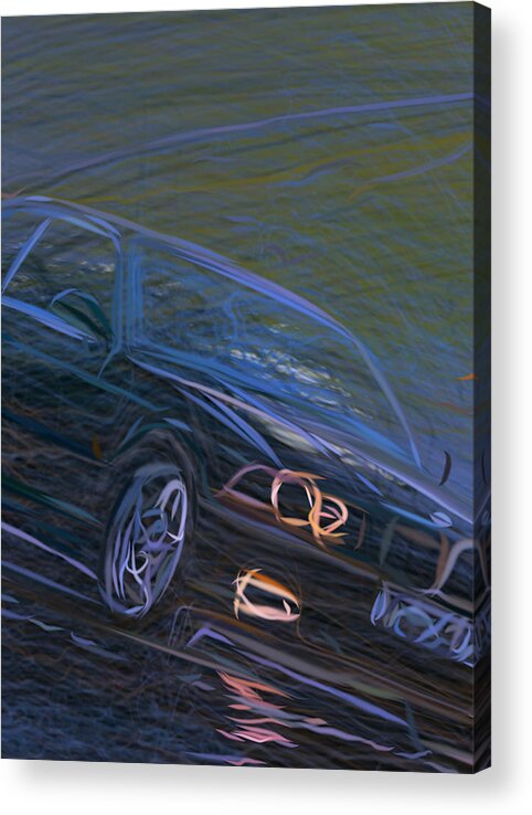 Bmw Acrylic Print featuring the digital art Bmw M3 E36 Drawing #1 by CarsToon Concept