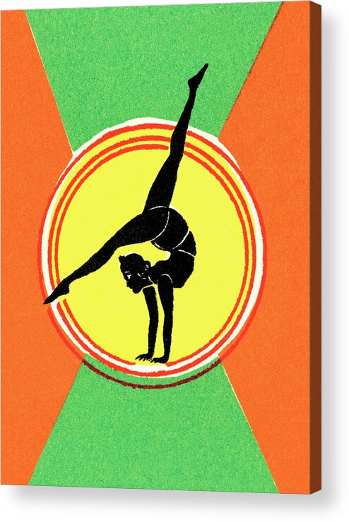 Acrobat Acrylic Print featuring the drawing Circus woman doing acrobatics #1 by CSA Images