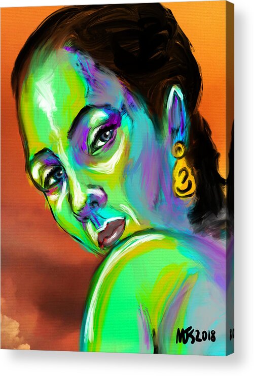 Portrait Acrylic Print featuring the digital art Cool And Calm #2 by Michael Kallstrom