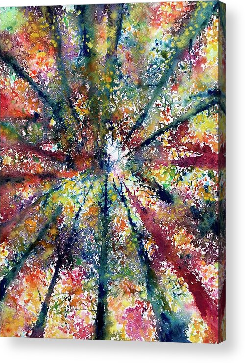 Watercolor Acrylic Print featuring the painting Looking up series #1 by Julia S Powell