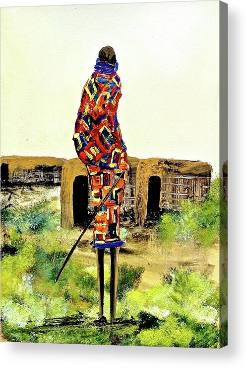 Africa Acrylic Print featuring the painting N-27 #1 by John Ndambo