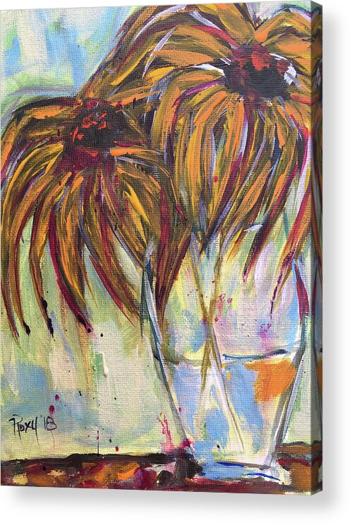 Flowers Acrylic Print featuring the painting Wild Flowers by Roxy Rich