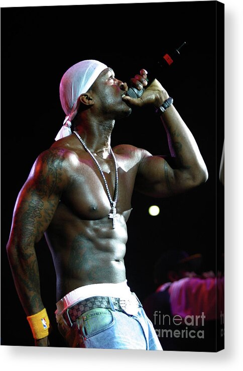 50 Cent Acrylic Print featuring the photograph Rapper Fifty_Cent #3 by Concert Photos