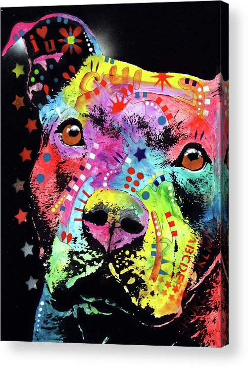 Thoughtful Pit Acrylic Print featuring the mixed media Thoughtful Pit #2 by Dean Russo