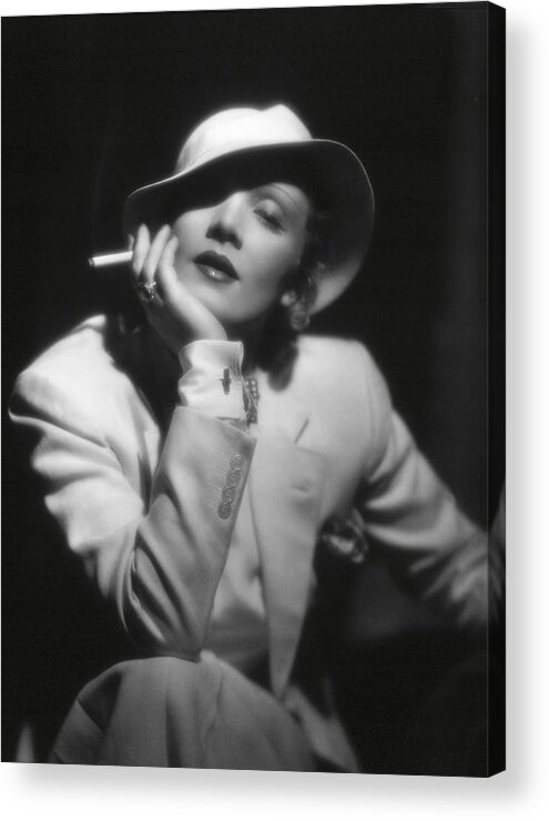 Marlene Dietrich Acrylic Print featuring the photograph MARLENE DIETRICH in THE DEVIL IS A WOMAN -1935-. #3 by Album