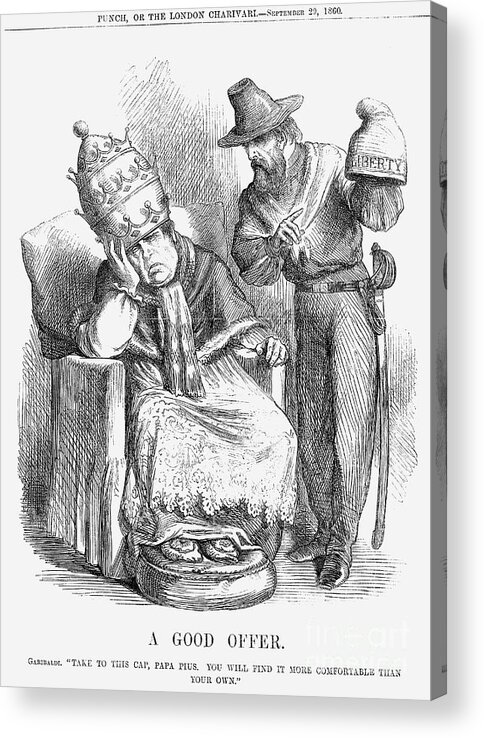 Crown Acrylic Print featuring the drawing A Good Offer, 1860 by Print Collector