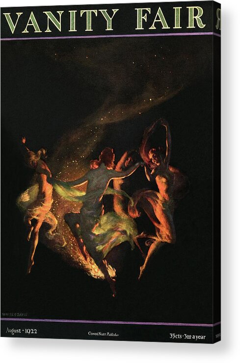 #new2022 Acrylic Print featuring the painting A Vanity Fair Cover Nymphs Around A Bonfire by Warren Davis