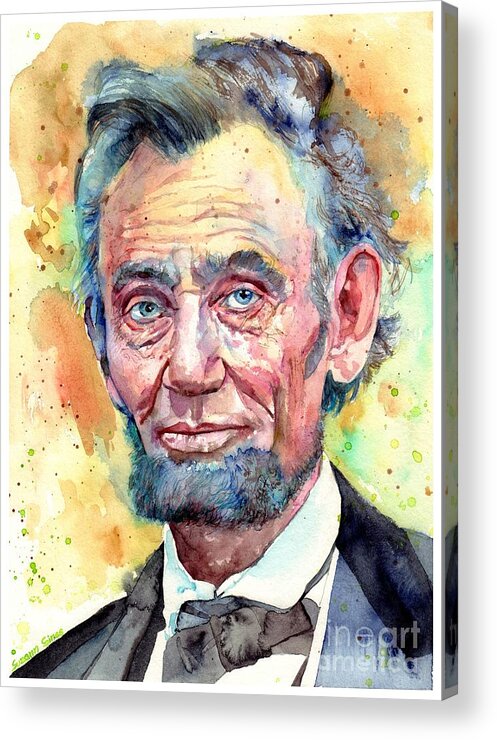 Abraham Lincoln Acrylic Print featuring the painting Abraham Lincoln Portrait by Suzann Sines