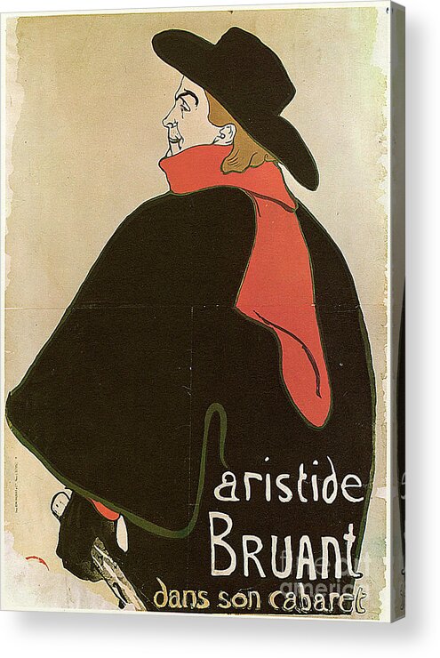 People Acrylic Print featuring the drawing Aristide Bruant In His Cabaret, Poster by Heritage Images