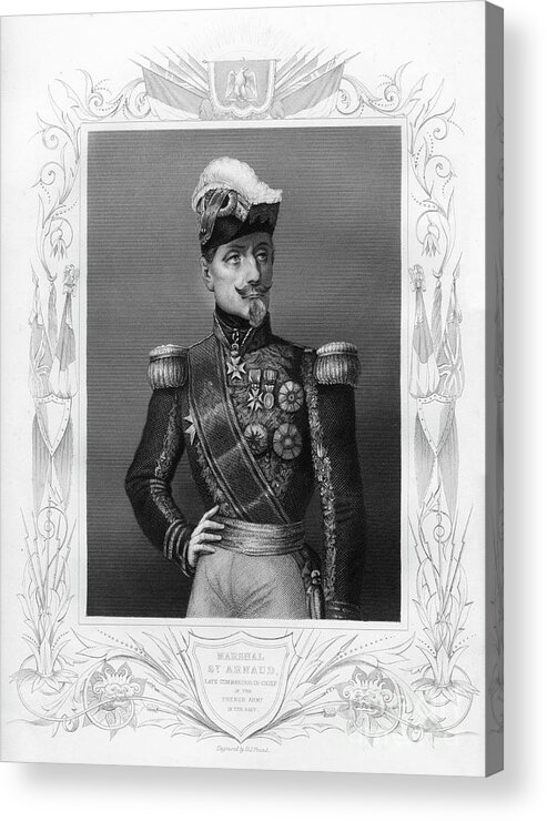 Engraving Acrylic Print featuring the drawing Armand-jacques Leroy De Saint-arnaud by Print Collector