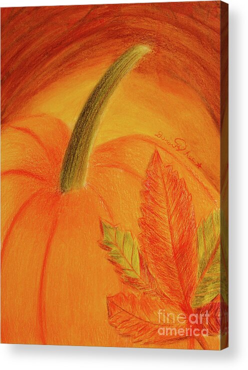 Art Acrylic Print featuring the painting Autumn Pumpkin by Dorothy Lee