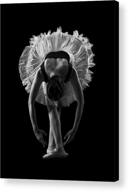 #ballet #monochrome #people #action #forms #indoorlight #lightandshadow Acrylic Print featuring the photograph Ballet7741 by Rajat.dawn4