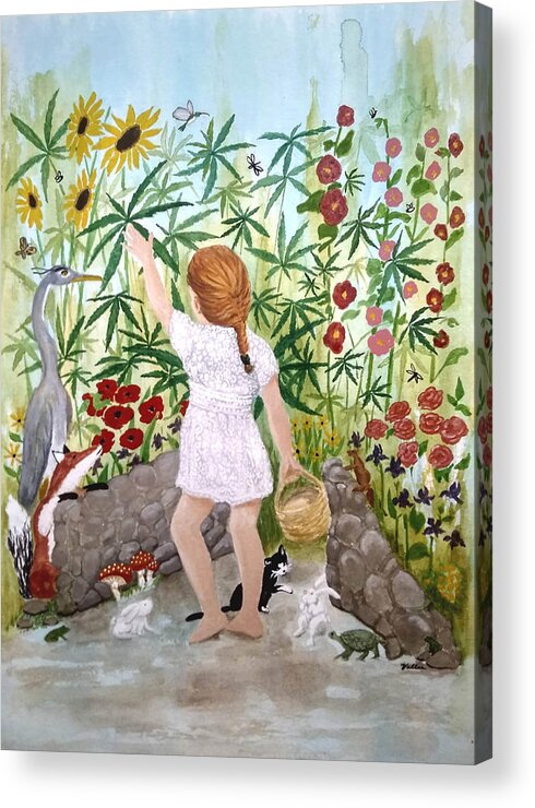 Garden Acrylic Print featuring the painting Bella's Magic Garden by Vallee Johnson
